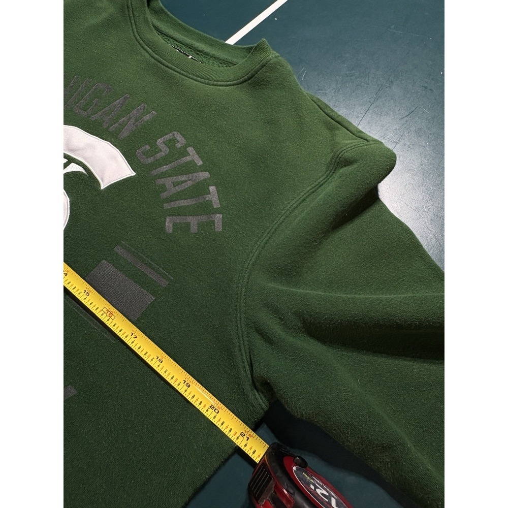Vintage Michigan State Spartans Sweatshirt Men's Small Green Crewneck Pullover - Picture 7 of 8